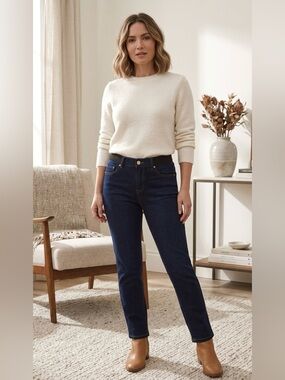 Cleo Petites Dark Wash Straight Leg Jeans